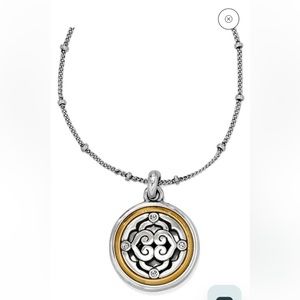 Brighton Intrigue Small Necklace Silver-Gold Reversible NWT